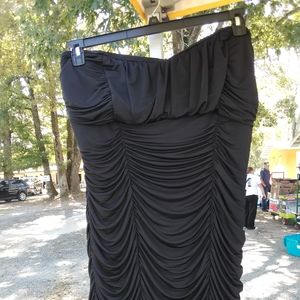 black strapless dress